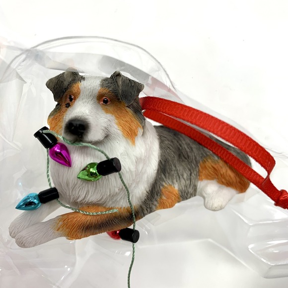 Sandicast Other - Australian Shepherd Christmas Ornament Blue Merle Dog Sandicast New